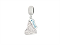 Hershey`s Kiss White CZ Small 3D Dangle Bead/ Charm