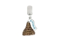 Hershey`s Kiss Brown CZ Small 3D Dangle Bead/ Charm