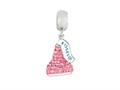 Hershey`s Kiss Pink CZ Small 3D Dangle Bead/ Charm