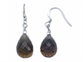Briolette Smokey Quartz Hanging Hook Earrings