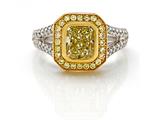 Fancy Yellow Natural Diamond Pave Ring