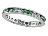 Karina B™ Round Diamond and Tsavorite Eternity Band With Milgrain