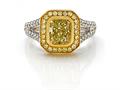 Fancy Yellow Natural Diamond Pave Ring