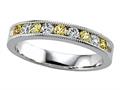 Karina B™ Diamond and Yellow Sapphire Band W/milgrain