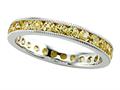 Karina B™ Round Yellow Sapphire Eternity Band With Milgrain