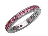 Karina B™ Genuine Pink Sapphire Eternity Band With Millgrain