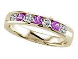 Karina B™ Round Diamond and Pink Sapphire Band