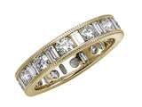 Karina B™ Baguette and Round Diamonds Eternity Band With Millgrain