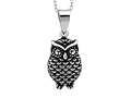 Finejewelers Oxidized Sterling Silver Owl Pendant Necklace 9258768