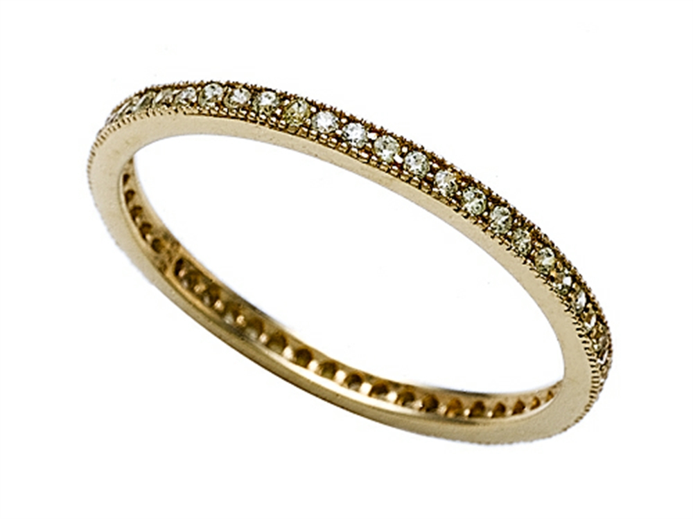 Zoe R Gold Plated Silver Cubic Zirconia Stackable Eternity Band ...