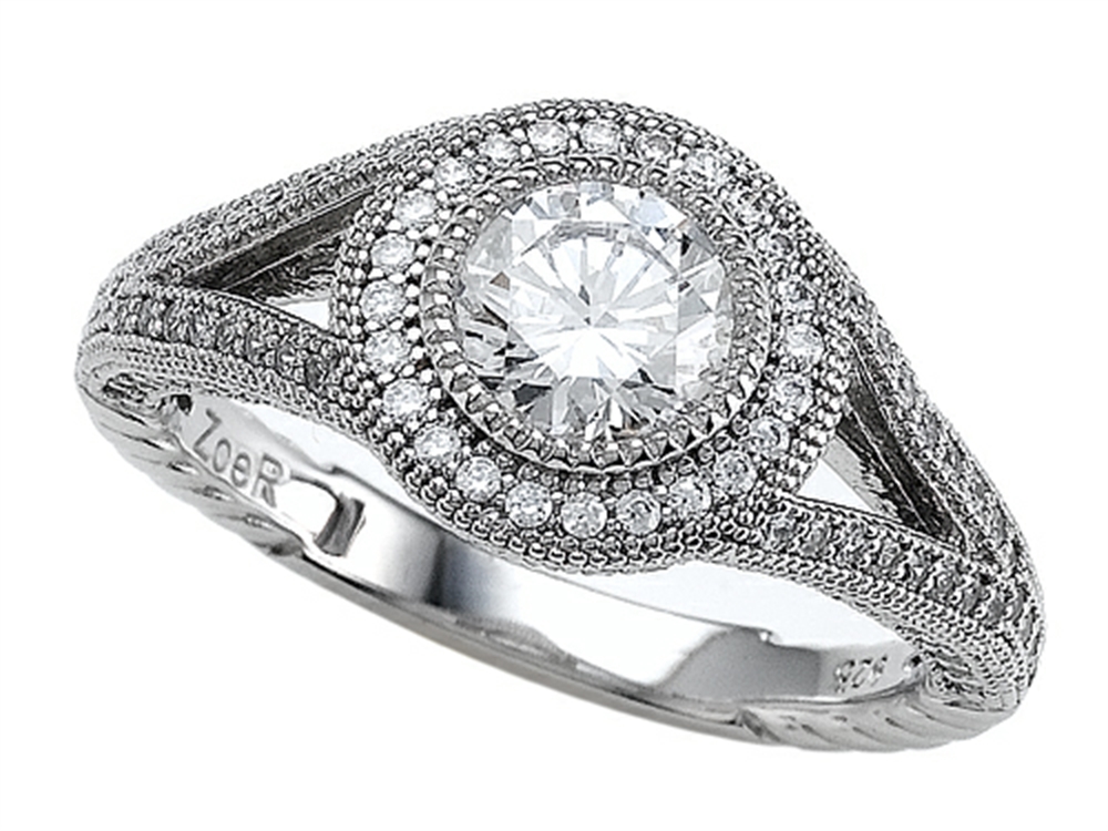 Zoe R Hand Set Cubic Zirconia Engagement Ring | BM10483