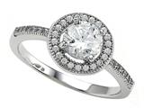 Zoe R™ 925 Sterling Silver Micro Pave Hand Set Cubic Zirconia (CZ) Round Engagement Ring style: BM10120