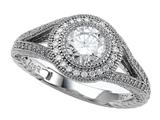 Zoe R™ 925 Sterling Silver Micro Pave Hand Set Cubic Zirconia (CZ) Engagement Ring style: BM10483