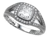 Zoe R™ 925 Sterling Silver Micro Pave Hand Set Cubic Zirconia (CZ) Halo Cushion-Cut Engagement Ring style: BM10484