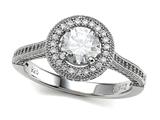 Zoe R™ 925 Sterling Silver Micro Pave Hand Set Cubic Zirconia (CZ) Round Engagement Ring style: BM10693