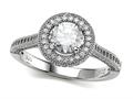 Zoe R™ 925 Sterling Silver Micro Pave Hand Set Cubic Zirconia (CZ) Round Engagement Ring