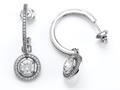 Zoe R™ 925 Sterling Silver Micro Pave Hand Set Cubic Zirconia One Row Medium Hoop Earrings and Round Dan bm21101cd