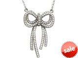 Zoe R™ Sterling Silver Micro Pave Bow Tie Cubic Zirconia (CZ) Pendant Necklace style: BM30493