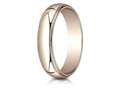 Benchmark® 14k Rose Gold 5mm Slightly Domed Traditional Oval Wedding Band / Ring With Milgrain