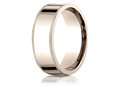 Benchmark® 14k Rose Gold 8mm Flat Comfort-fit Wedding Band / Ring With Milgrain cf48014kr