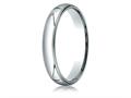 Benchmark® Platinum 4mm Slightly Domed Super Light Comfort-fit Wedding Band / Ring With Milgrain