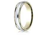 <b>Engravable</b> Benchmark® 14 kt Two Tone Goldd 4mm Comfort-fit High Polished Carved Design Band style: CF1540814KWY
