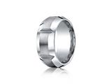 <b>Engravable</b> Benchmark® Cobalt Chrome™ 10mm Comfort-fit Satin-finished Polished Grooves and Beveled Edge Ring style: CF610449CC
