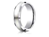 <b>Engravable</b> Benchmark® Cobalt Chrome™- Silver 7mm Comfort-fit Satin-finished Silver Inlay Design Ring style: CF67462CC