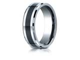 <b>Engravable</b> Benchmark® Cobalt Chrome™7mm Comfort-fit Ceramic Inlay Design Ring style: CF67861CMCC
