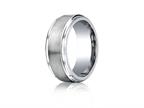Benchmark Cobalt Chrome 9mm Comfort-fit Satin-finished Stair-step Edge Design Ring Style number: CF69486CC