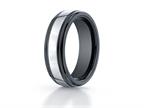 Benchmark 7mm Tungsten Forge Wedding Ring with Seranite Edge Style number: RECF77864CMTG