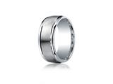 <b>Engravable</b> Benchmark® Argentium Silver 9mm Comfort-fit Satin-finished High Polished Round Edge Design Band style: RECF7902SSV