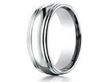 <b>Engravable</b> Benchmark® 7.5mm Comfort-fit High Polished Double Round Edge Carved Design Band style: RECF8750118K