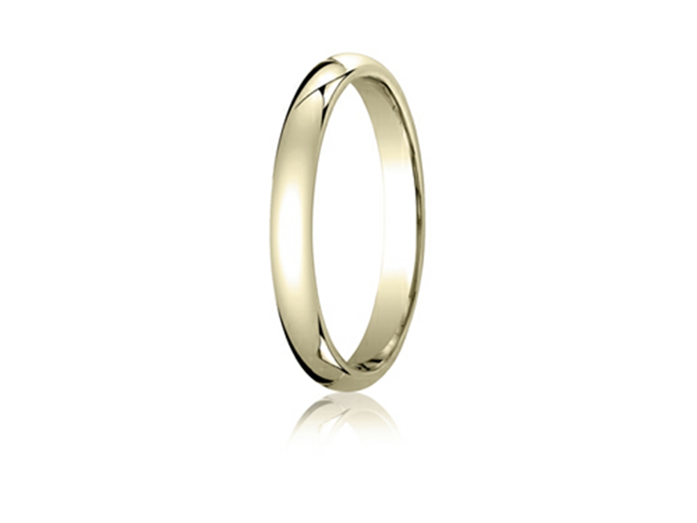 Benchmark 10k Gold 3mm Slightly Domed Standard Comfort-fit Ring