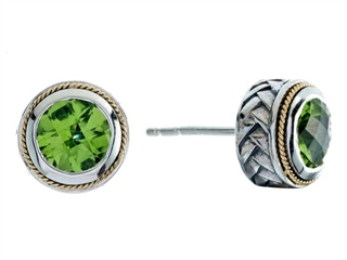 Balissima By Effy Collection Peridot Earrings 520236 Balissima By Effy Collection Sterling Silver And 18k Yellow Gold Peridot Earrings 1 70 Ct Tw Style No 520236