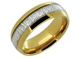 Lancello Tungsten 8mm Yellow IP Plating Etched Wedding Band style: ALT808