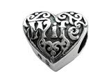 Zable™ Sterling Silver Wife Heart Bead / Charm style: BZ2047
