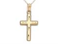 Finejewelers 14k Yellow Gold Large Bright Cut Beaded Cross Pendant Necklace - Chain Included