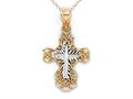 Finejewelers 14k Yellow Gold Small Fancy Cross Pendant Necklace - Chain Included