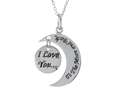 Sterling Silver I Love You to the Moon and Back Circle Pendant Necklace 18 inch adjustable Chain Included
