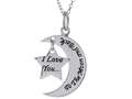 Sterling Silver I Love You to the Moon and Back Star Pendant Necklace 18 inch adjustable Chain Included cg3498