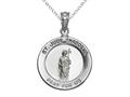 Finejewelers 925 Sterling Silver Rhodium Medium St. Jude Medal Pendant Necklace Chain Included
