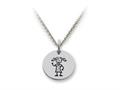 Family Values™ 925 Sterling Silver Girl Disc Pendant Necklace - Chain Included ss5002