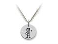 Family Values™ 925 Sterling Silver Boy With Cap Disc Pendant Necklace - Chain Included