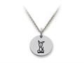 Family Values™ 925 Sterling Silver Dog Disc Pendant Necklace - Chain Included