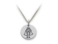 Family Values™ 925 Sterling Silver Angelic Girl Disc Pendant Necklace - Chain Included ss5020
