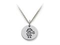 Family Values™ 925 Sterling Silver Texting Girl Disc Pendant Necklace - Chain Included ss5022