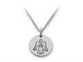 Stellar White™ 925 Sterling Silver Angel Disc Pendant Necklace - Chain Included ss5111