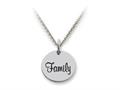 Stellar White™ 925 Sterling Silver Family Disc Pendant Necklace - Chain Included