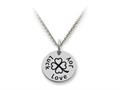 Stellar White™ 925 Sterling Silver Love, Joy, Luck Disc Pendant Necklace - Chain Included